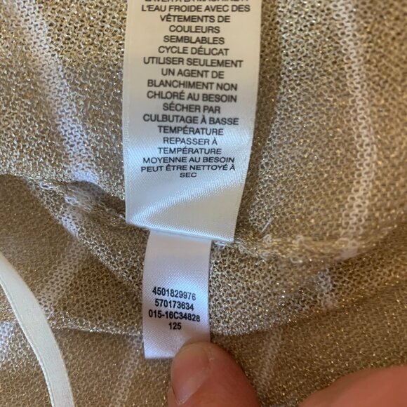 Chico's Size 0 Cori Convertible Gold White Thin Cardigan NWT - Picture 5 of 7
